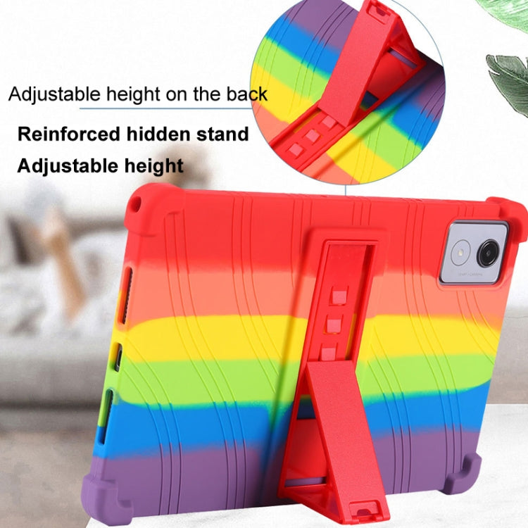 For Lenovo Tab K11 Plus Shockproof Silicone Tablet Protective Case With Holder(Red)