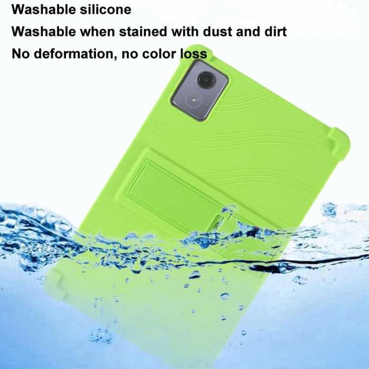 For Lenovo Tab K11 Plus Shockproof Silicone Tablet Protective Case With Holder(Black)