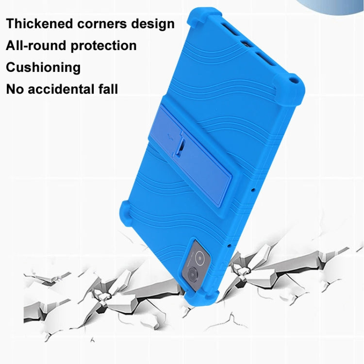 For Lenovo Tab K11 Plus Shockproof Silicone Tablet Protective Case With Holder(Black)
