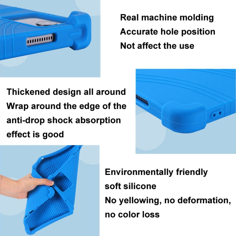 For Lenovo Tab K11 Plus Shockproof Silicone Tablet Protective Case With Holder(Rainbow Color)