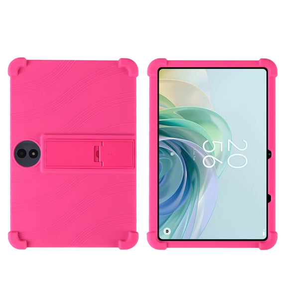 For TCL TAB 11 FE Shockproof Silicone Tablet Protective Case With Holder(Rose Red)