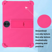 For TCL TAB 11 FE Shockproof Silicone Tablet Protective Case With Holder(Rose Red)