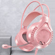 YINDIAO Q7 Colorful Light Computer Wired Headset USB Gaming Headset Dual 3.5mm + USB Pink - Multimedia Headset by YINDIAO | Online Shopping South Africa | PMC TechLife | Buy Now Pay Later Mobicred