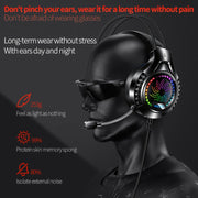 YINDIAO Q7 Colorful Light Computer Wired Headset USB Gaming Headset Dual 3.5mm + USB Black