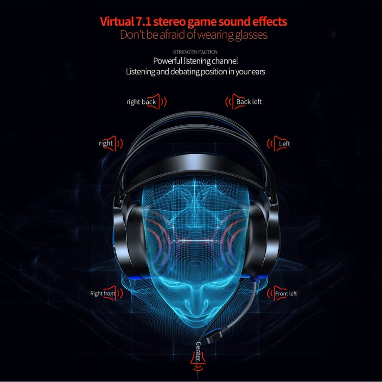 YINDIAO Q7 Colorful Light Computer Wired Headset USB Gaming Headset Dual 3.5mm + USB Black
