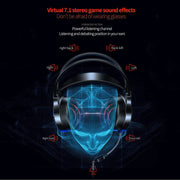 YINDIAO Q7 Colorful Light Computer Wired Headset USB Gaming Headset Dual 3.5mm + USB Black