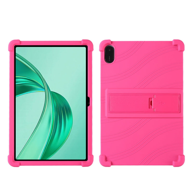 For Honor Pad X9 Shockproof Silicone Tablet Protective Case With Holder(Rose Red)