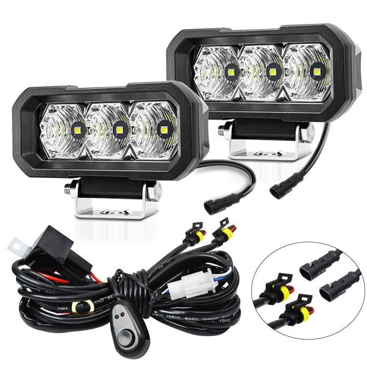 E23 40W 9V-30V 5 Inch Water-resistant 3-Eye Headlight(Spotlight White Light)