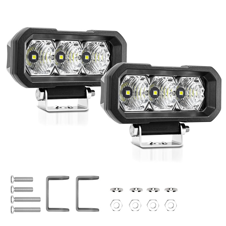 E23 40W 9V-30V 5 Inch Water-resistant 3-Eye Headlight(Spotlight White Light)