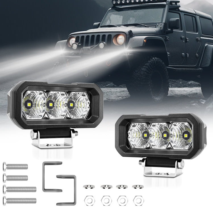 E23 40W 9V-30V 5 Inch Water-resistant 3-Eye Headlight(Spotlight White Light)