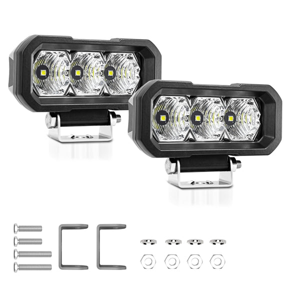 E23 40W 9V-30V 5 Inch Water-resistant 3-Eye Headlight(Spotlight White Light)