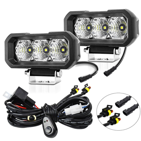 E23 40W 9V-30V 5 Inch Water-resistant 3-Eye Headlight(Spotlight White Light)