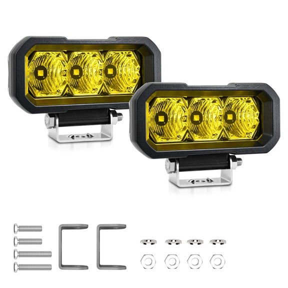 E23 40W 9V-30V 5 Inch Water-resistant 3-Eye Headlight(Spotlight Yellow Light)