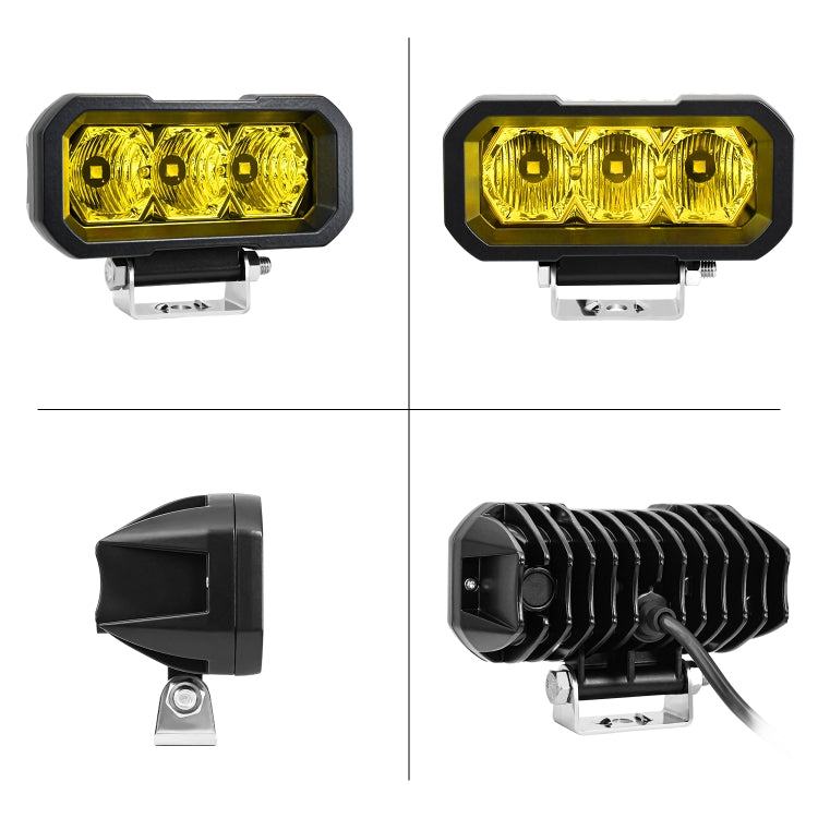 E23 40W 9V-30V 5 Inch Water-resistant 3-Eye Headlight(Spotlight Yellow Light)