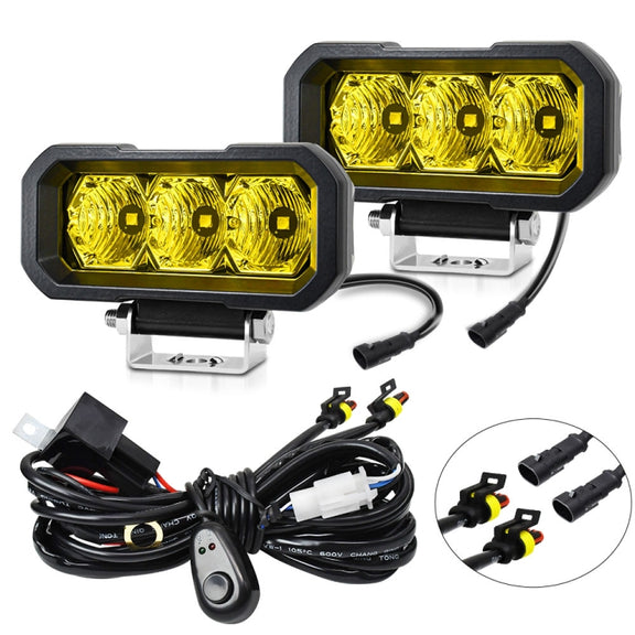 E23 40W 9V-30V 5 Inch Water-resistant 3-Eye Headlight(Spotlight Yellow Light)