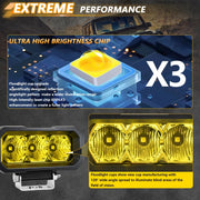E23 40W 9V-30V 5 Inch Water-resistant 3-Eye Headlight(Spotlight Yellow Light)
