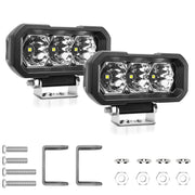 E23 40W 9V-30V 5 Inch Water-resistant 3-Eye Headlight(Floodlight White Light)