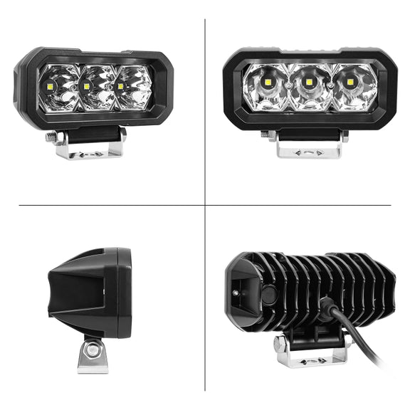 E23 40W 9V-30V 5 Inch Water-resistant 3-Eye Headlight(Floodlight White Light)