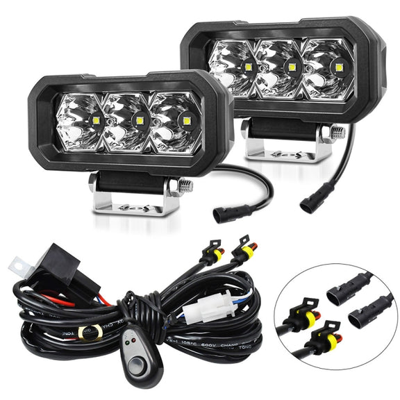 E23 40W 9V-30V 5 Inch Water-resistant 3-Eye Headlight(Floodlight White Light)