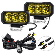 E23 40W 9V-30V 5 Inch Water-resistant 3-Eye Headlight(Floodlight Yellow Light)