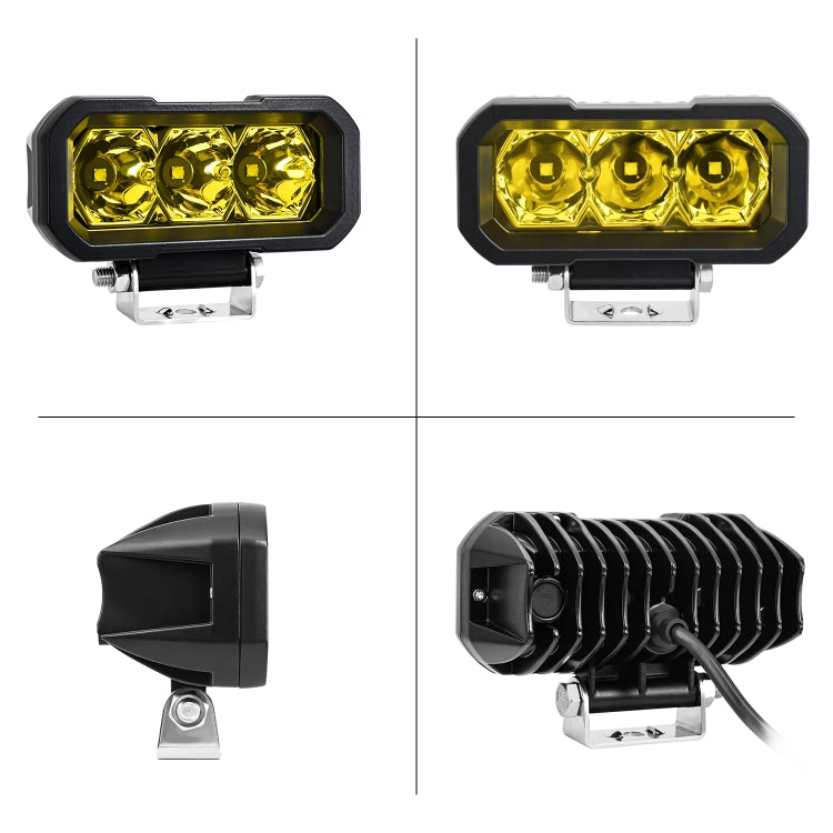 E23 40W 9V-30V 5 Inch Water-resistant 3-Eye Headlight(Floodlight Yellow Light)