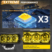 E23 40W 9V-30V 5 Inch Water-resistant 3-Eye Headlight(Floodlight Yellow Light)