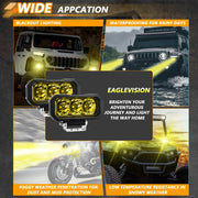 E23 40W 9V-30V 5 Inch Water-resistant 3-Eye Headlight(Floodlight Yellow Light)