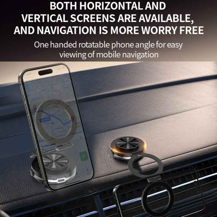 AIMITE C2 Car Vacuum Suction Cup Magnetic Three Axis Linkage Rotatable Cell Phone Holder(Silver)