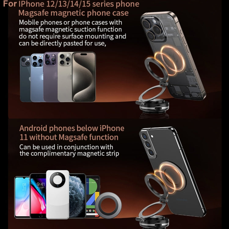 AIMITE C2 Car Vacuum Suction Cup Magnetic Three Axis Linkage Rotatable Cell Phone Holder(Black)
