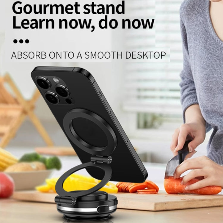 AIMITE C2 Car Vacuum Suction Cup Magnetic Three Axis Linkage Rotatable Cell Phone Holder(Black)