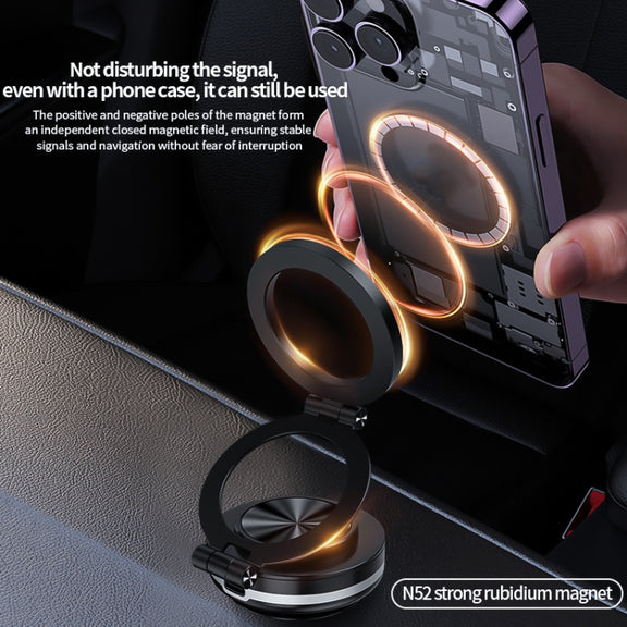 AIMITE C2 Car Vacuum Suction Cup Magnetic Three Axis Linkage Rotatable Cell Phone Holder(Black)