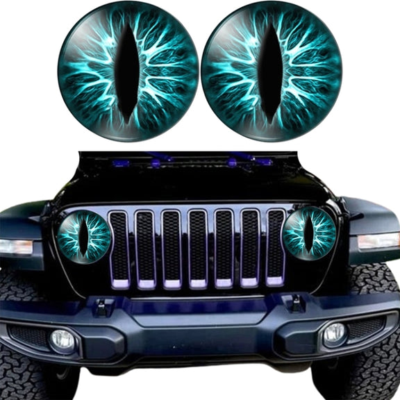 1pair Beast Eyes Headlight Decorative Stickers Off-Road Vehicle Front Lights Stereo Decals, Style: 9