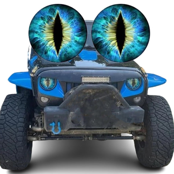 1pair Beast Eyes Headlight Decorative Stickers Off-Road Vehicle Front Lights Stereo Decals, Style: 28