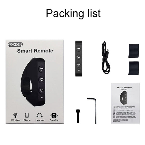 Q15 Motorcycle Riding Wireless Bluetooth Handlebar Control Phone Button Remote Controller(Black)
