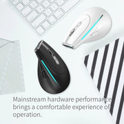 ZELOTES F36 9-Keys Vertical Grip Ergonomic Programming Dual Bluetooth + 2.4G Wireless Mouse(White)