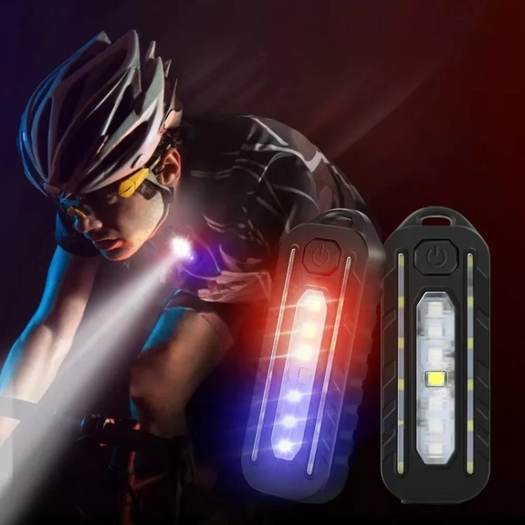LED Shoulder Flashlight Bike Tail Light Type-C Recharge Outdoor Flashlight With Clip Patrol Safety Warning Lamp(B Model)