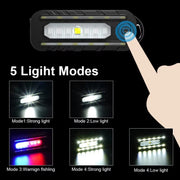 LED Shoulder Flashlight Bike Tail Light Type-C Recharge Outdoor Flashlight With Clip Patrol Safety Warning Lamp(B Model)