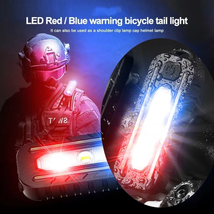 LED Shoulder Flashlight Bike Tail Light Type-C Recharge Outdoor Flashlight With Clip Patrol Safety Warning Lamp(B Model)