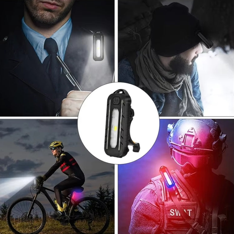 LED Shoulder Flashlight Bike Tail Light Type-C Recharge Outdoor Flashlight With Clip Patrol Safety Warning Lamp(B Model)