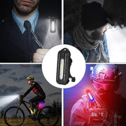 LED Shoulder Flashlight Bike Tail Light Type-C Recharge Outdoor Flashlight With Clip Patrol Safety Warning Lamp(B Model)