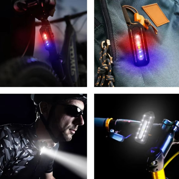LED Shoulder Flashlight Bike Tail Light Type-C Recharge Outdoor Flashlight With Clip Patrol Safety Warning Lamp(B Model)