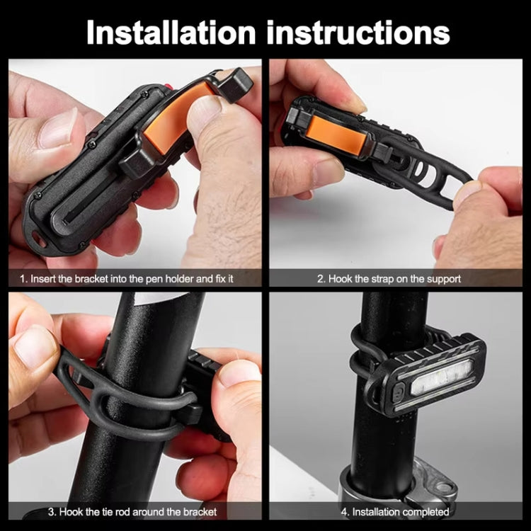 LED Shoulder Flashlight Bike Tail Light Type-C Recharge Outdoor Flashlight With Clip Patrol Safety Warning Lamp(B Model)