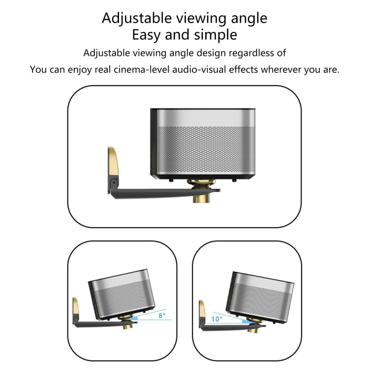 Aluminum Alloy Pan Head Adjustable Foldable Projector Wall Mount(Silver Gray)