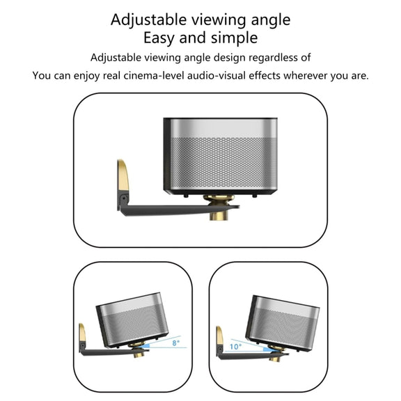 Aluminum Alloy Pan Head Adjustable Foldable Projector Wall Mount(Silver Gray)