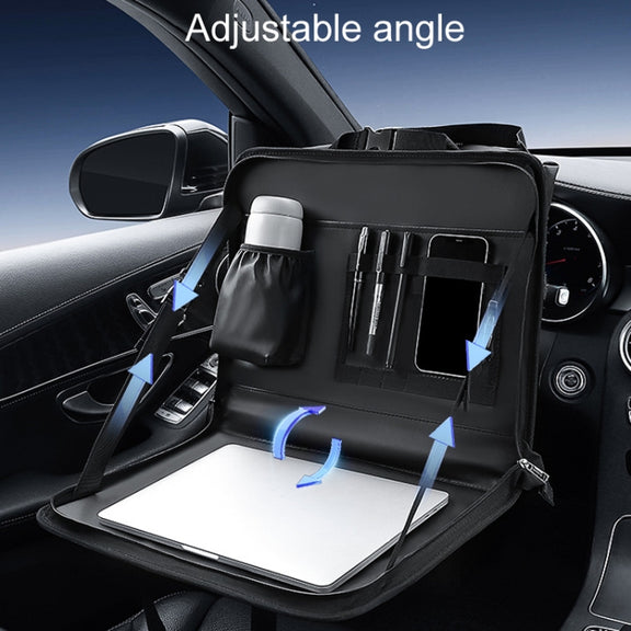 Multifunctional Car Steering Wheel Dining Table Car Seatback Hanging Foldable Storage Bag(Black)