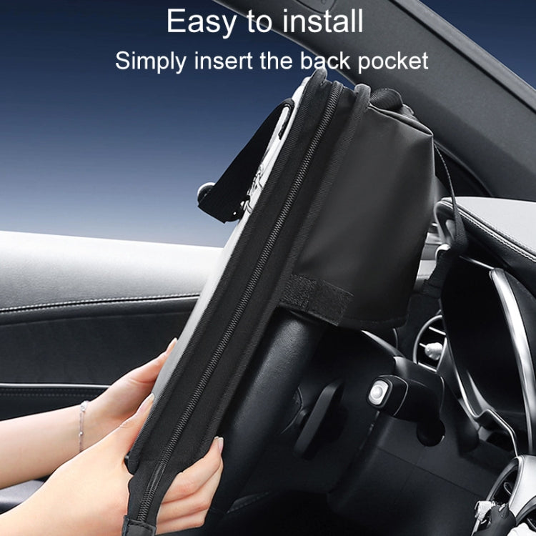 Multifunctional Car Steering Wheel Dining Table Car Seatback Hanging Foldable Storage Bag(Black)