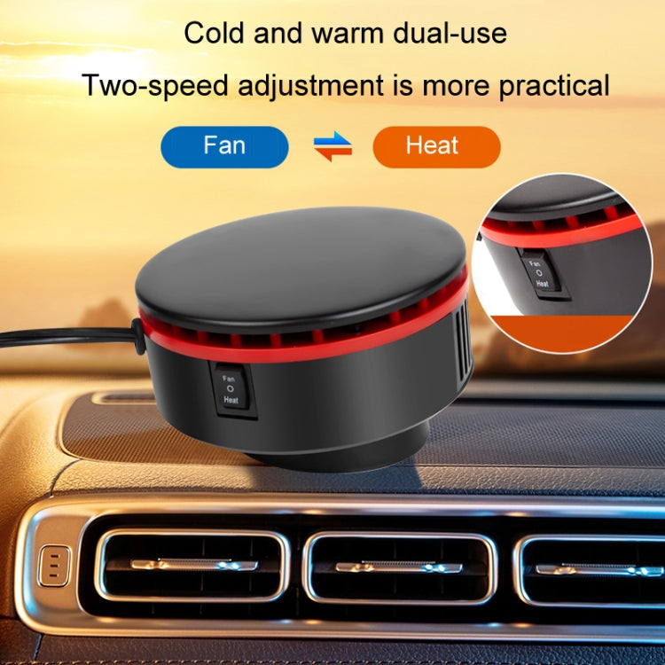 12V Car Heater 360 Adjustable Defogging Defrosting Heating Fan Heating Cooling Function Windscreen Defroster Demister(Black Red)