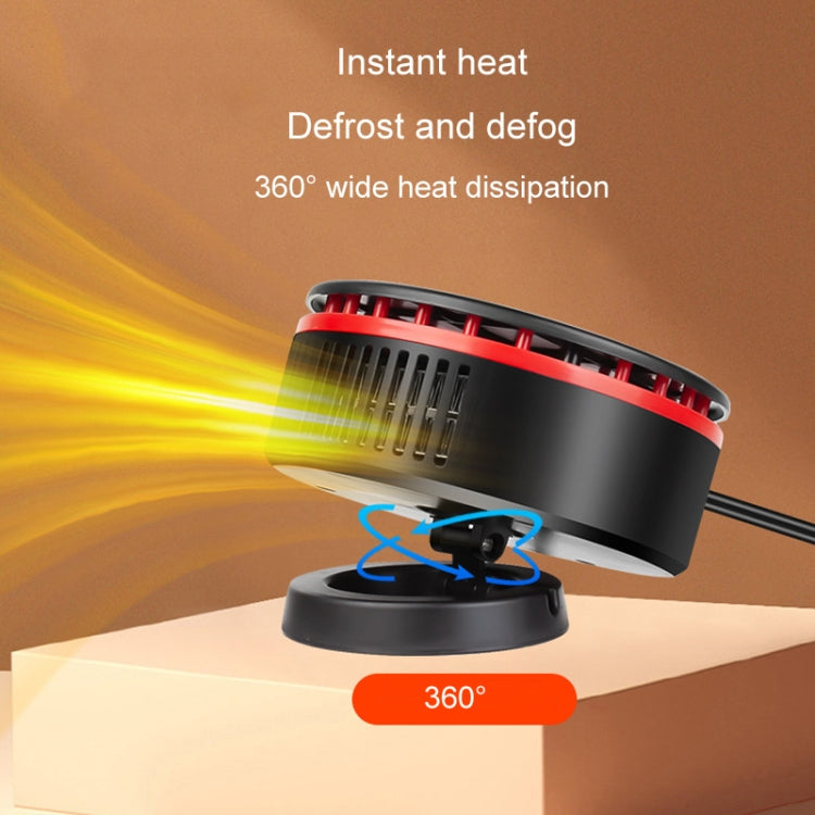 12V Car Heater 360 Adjustable Defogging Defrosting Heating Fan Heating Cooling Function Windscreen Defroster Demister(Black Red)