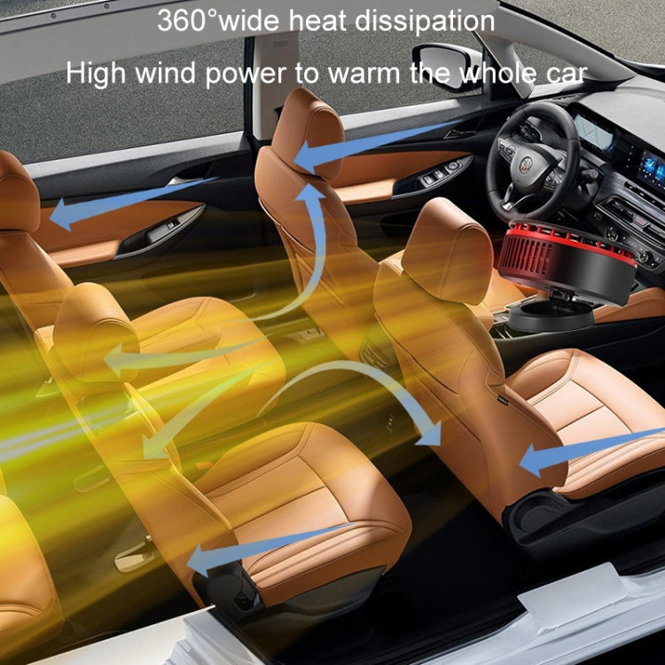 12V Car Heater 360 Adjustable Defogging Defrosting Heating Fan Heating Cooling Function Windscreen Defroster Demister(Black Red)