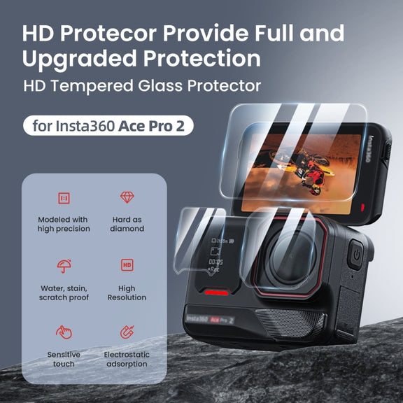 For Insta360 Ace Pro 2 aMagisn Tempered Glass Screen Protector, Spec: 2 Sets